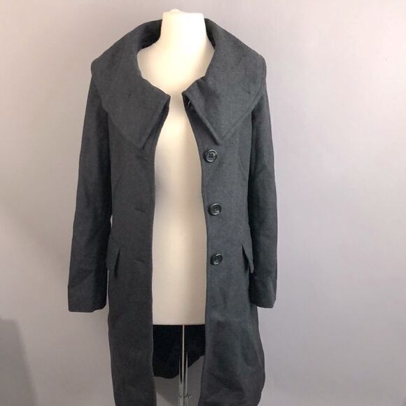BCBG Grey Wool Coat  - Picture 2 of 8